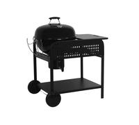 swe arbecue rond charbon de bois acier émaillé Ø53cm. grill noir avec chariot - Maurice