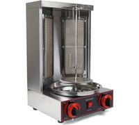 Barbecue rotatif en acier inoxydable, rotation à 360°, 3000 W, 2 brûleurs