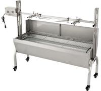 Barbecue rôtissoire 2 en 1 – Électrique et manuel – Acier inoxydable – 60 kg – Réglable en hauteur – Avec couvercle et accessoires
