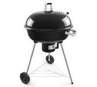 Barbecue sphérique Charbon de bois avec couvercle - Diamètre 54 cm - 64 x 64 x 99 cm - Noir - Pour jardin et terrasse