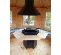 Barbecue Table Barbecue Kit Cheminée BBQ Bois JVmoebel