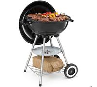 barbecue - TECTAKE - barbecue rond BARBECUISSE, robuste avec grille chromée, châssis acier, cendrier amovible, 51,5 x 44,5 x 75 cm -