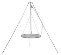 Barbecue-Toro : Grill rotatif à trois pieds, avec une grille de 60 cm de diamètre, en acier inoxydable, et réglable en hauteur (119-184 cm)