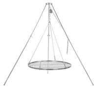 Barbecue-Toro : Grill rotatif à trois pieds avec une grille de 70 cm de diamètre, en acier inoxydable, et réglable en hauteur (119-184 cm)