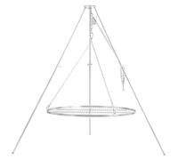 Barbecue-Toro : Grill rotatif à trois pieds avec une surface de cuisson de 100 cm de diamètre, grille en fer galvanisé, hauteur réglable de 119 à 184 cm