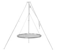 Barbecue-Toro : Grill rotatif à trois pieds, diamètre 80 cm, grille en fer galvanisé, hauteur réglable de 119 à 184 cm