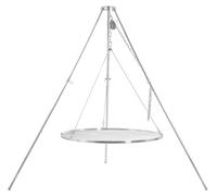 Barbecue-Toro : Grill rotatif à trois pieds, diamètre 90 cm, grille en acier inoxydable, hauteur réglable de 119 à 184 cm