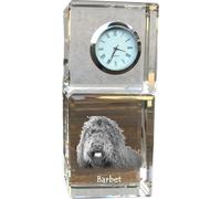 Barbet - horloge en cristal avec photo, photo de chien dans le cristal, horloge de table personnalisée de la marque Art-Dog