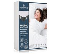 Barbons Protege Matelas 90x200 cm Imperméable Certifié Oeko-Tex Alese pour Adulte et Bebe - Alese 90x200 en Polyester Respirant avec 4 Coins Elastiques (Poly. 90 x 200 cm) Blanc
