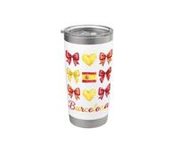 Barcelona Coquette Bow Girls Gobelet isotherme en acier inoxydable double paroi