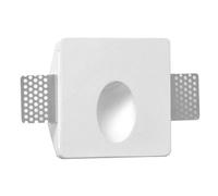 BARCELONA LED Applique Encastrée Olive En Plâtre 1W 2700K Blanche | 80 lm, faisceau 38°, 100x320x45 mm, IP20, à peindre et lavable, pour cloison sèche, hôtel, boutique et maison