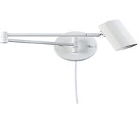 BARCELONA LED Applique Extensible Lisa E27 G45 Avec Prise Blanc | Aluminium, extension 570 mm, base Ø120 mm, câble 1,4 m avec interrupteur, chambre, lecture, tête orientable