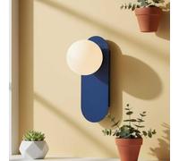 BARCELONA LED Applique Murale Brian E27 Avec Globe En Verre Bleu | Aluminium, Ø125 x 160 x 315 mm, chambre et couloir, IP20, 220-240 V AC, max. 40 W, ampoule G45 non incluse