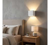 BARCELONA LED Applique Murale DENIS G9 En Plâtre Carrée À Peindre | Éclairage indirect haut et bas, design minimaliste, finition intégrée, max. 25W, IP20, pour couloirs et chambres