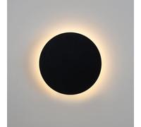 BARCELONA LED Applique Murale Eclipse 18W CCT IP65 Noir | PVC mat, 1800 lm, 3000K/4000K/6000K, épaisseur 47 mm, intérieur et extérieur, éclairage indirect diffus