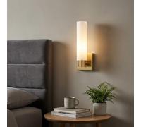 BARCELONA LED Applique Murale LED Salle de Bain IP44 Dorée 4W 320lm 4000K Lumière Neutre, Lampe Murale Tubulaire Diffuseur Blanc Opalin Style Moderne Nordique Miroir Chambre Escalier Balcon