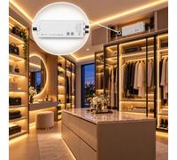 BARCELONA LED Contrôleur Ruban LED 5 En 1 WiFi 150W 24V IP67 | Alimentation Intégrée, Monochrome, Blanc Réglable, RGBW, RGB+CCT, Radiofréquence 2,4 GHz, Alexa, Google Assistant