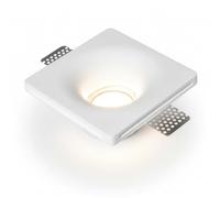 BARCELONA LED Downlight Carré En Plâtre Trimless GU10 Blanc | 120 x 120 x 45 mm, Découpe 123 x 123 mm, Peut Être Peint, Plafond Et Mur, IP20, Utilisation Intérieure