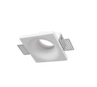 BARCELONA LED MUR Spot Encastré Carré Trimless GU10 Plâtre | Blanc, peignable et lavable, 100 x 100 x 40 mm, découpe 103 x 103 mm, IP20, plafond ou pose verticale, usage résidentiel