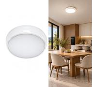 BARCELONA LED Plafonnier IP65 Avec Capteur PIR Et Secours CCT 12W-16W | Rond Ø31cm, Blanc, batterie LiFePO4, pose en saillie, 2050lm, angle 120°, pour salle bain, garage, terrasse et commerce