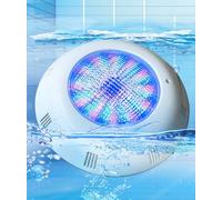 BARCELONA LED Projecteur LED Piscine RGB 24W AC12V IP68 Submersible Ø295mm Lumière Sous-Marine LED SMD2835 avec Télécommande Montage Surface pour Piscines, Spa, Fontaine et Jardin