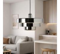 BARCELONA LED Suspension MACARRON Chromée à 3 Niveaux, Métal Fer, Style Bauhaus Minimaliste, Éclairage Indirect Non Éblouissant, Classique Vintage Moderne et Luxe Contemporain E27
