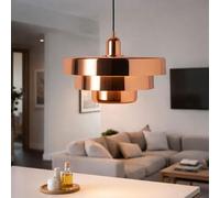 BARCELONA LED Suspension MACARRON Cuivre à 3 Niveaux Métal Fer, Style Bauhaus Minimaliste, Éclairage Indirect Non Éblouissant, Classique Vintage Moderne et Luxe Contemporain E27