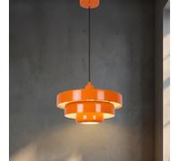 BARCELONA LED Suspension Macarron E27 Bauhaus Orange Ø35 Cm | Métal, Câble Réglable, Pour Salon Chambre Repas Restaurant Hôtel, Max. 40W, 220-240V