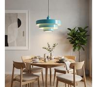 BARCELONA LED Suspension MACARRON E27 Style Bauhaus Bleu | Métal Ø35 cm, câble réglable, puissance max. 40 W, salon salle à manger chambre, ampoule non incluse