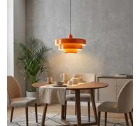 BARCELONA LED Suspension MACARRON Orange à 3 Niveaux Métal Fer, Style Bauhaus Minimaliste, Éclairage Indirect Non Éblouissant, Classique Vintage Moderne et Luxe Contemporain E27
