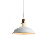 BARCELONA LED Suspension MANACOR Blanche en Métal E27 Grande Lampe Industrielle Rétro Vintage Moderne et Classique Luxueuse pour Cuisine, Salle à Manger, Salon, Bar ou Café