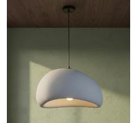 BARCELONA LED Suspension Wabi Sabi 30 cm, Style Japonais Moderne, Grande Taille, Fini Pierre et Ciment Gris, Design Artisan Rugueux, Mélange Industriel et Classique