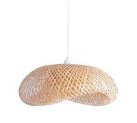 BARCELONA LED Vimet Lite Suspension Rotin E27 Blanche | Fibres naturelles tressées, fabrication artisanale, Ø590mm, câble réglable, décoration intérieure chaleureuse