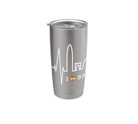 Barcelona Skyline Battement de Cœur Espagne J'aime Barcelone Gobelet isotherme en acier inoxydable double paroi