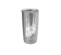 Barcelone Sagrada Familia Vintage Espagne I Love Barcelona Gobelet isotherme en acier inoxydable double paroi