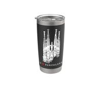 Barcelone Sagrada Familia Vintage Espagne I Love Barcelona Gobelet isotherme en acier inoxydable double paroi