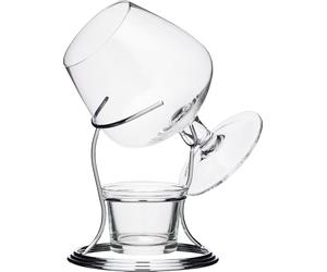 BarCraft Brandy Warmer Gift Set with Glass and Stand, Glass / Metal, 3 Pieces