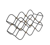 BarCraft - Casier à Vin en Métal pour 8 Bouteilles, Noir/Jute, 46 x 13 x 29,5 cm