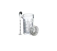 BARCRAFT Cuillère à Mélanger et Passoire pour Cocktail, Verre, Transparent 9.5 X 11 X 16.5 mm