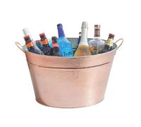 BARCRAFT - Grand Seau à Champagne Cuivré, Acier Martelé, 50 x 32,5 x 29 cm, Noir