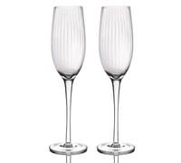 BarCraft - Set de 2 Flûtes à Champagne Striées dans un Coffret Cadeau, Fabrication Artisanale à la Main, 200 ml