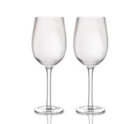 BarCraft - Set de 2 Verres à Vin Striés dans un Coffret Cadeau, Fabrication Artisanale à la Main, 450 ml
