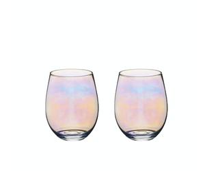 BarCraft Verres À Boire Irisés Arc-En-Ciel Perle, Lot De 2, 600 ml, Boîte Cadeau
