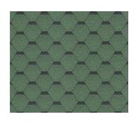 Bardeaux bitumineux Hexagonal Rock H-GREEN, couleur vert - bitume toiture