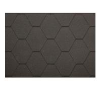 Bardeaux bitumineux Hexagonal Rock Timbela H-BLACK couleur noir - bitume toiture 3 m2