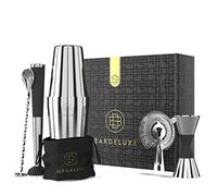 BarDeluxe Boston Shaker Set de 5 pièces pour Barman - Ensemble de Cocktails - 750 ML - Shaker à Cocktail Boston - en Acier Inoxydable - Accessoires de Cocktail (Argent) Taille 33