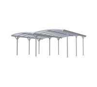 BARESA Carport pergola autoportant aluminium - 2 voitures - Blanc - 30 m² - L505 x P594 x H239 cm