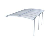 BARESA Extension Carport pergola autoportant aluminium - 1 voiture - Blanc - 15,15 m² - L505 x P300 x H239 cm