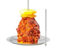 Bargadillo vertical, brochette à viande verticale en acier inoxydable | Grille de barbecue brésilien avec plateau pour poisson de poulet entier