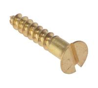 Bargainscrews Lot de 200 vis à tête plate fendue en laiton massif 3/4" x 4